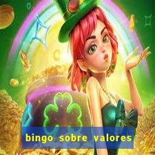 bingo sobre valores para imprimir